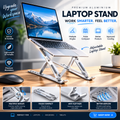 Foldable aluminum laptop stand